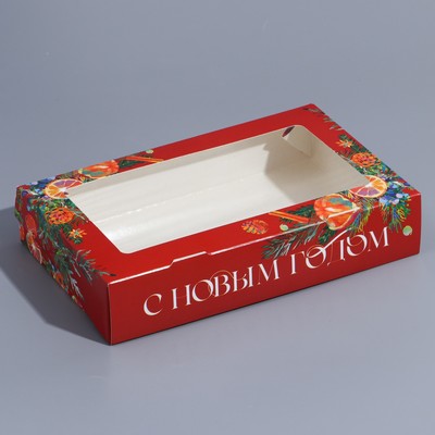 Коробка складная «Зимние фрукты», 20 х 12 х 4 см, Новый год