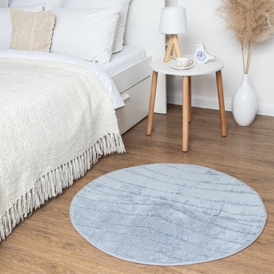 Ковер Этель "Estetic" Ø 100 см, серый, 70% хлопок, 30% п/э, 1500 г/м2