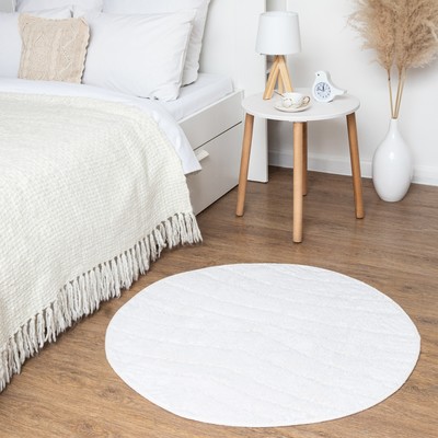 Ковер Этель "Estetic" Ø 100 см, молочный, 70% хлопок, 30% п/э, 1500 г/м2