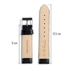 Ремешок для часов, 20 мм, запряжник 75 мм, горт 115 мм, натуральная кожа, черный - Фото 2