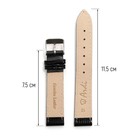 Ремешок для часов, 18 мм, запряжник 75 мм, горт 115 мм, натуральная кожа, черный - Фото 2