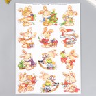 Декупажная карта "Зайчики" плотность 45г/м2  формат А4 - Фото 1