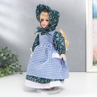 Кукла коллекционная керамика "Маруся в синем цветочном платье и косынке" 30 см - Фото 3