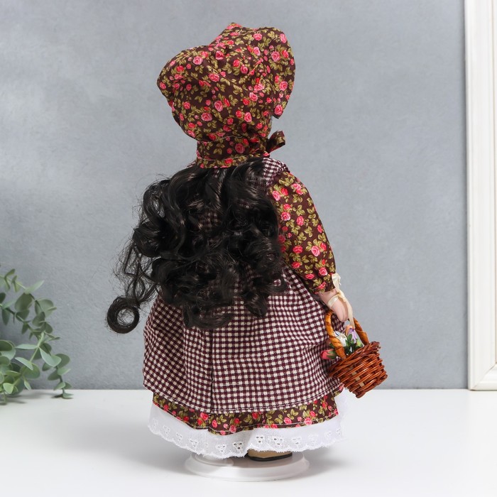 Кукла коллекционная керамика "Марфушечка в цветочном платье и косынке" 30 см 56173