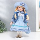 Кукла коллекционная керамика "Валя в голубом платье и свитере" 30 см - фото 9923998