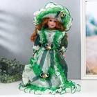 Кукла коллекционная керамика "Фрейлина Абигейл в изумрудном платье" 40 см - фото 319015470