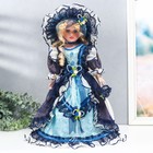 Кукла коллекционная керамика "Фрейлина Абигейл в синем платье" 40 см - фото 9924038