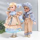 Кукла коллекционная парочка "Лиза и Коля, наряды в ромашку" набор 2 шт 30 см - Фото 3
