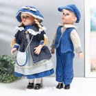 Кукла коллекционная парочка "Наташа и Саша, синий вельвет" набор 2 шт 40 см - фото 6676893