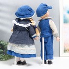 Кукла коллекционная парочка "Наташа и Саша, синий вельвет" набор 2 шт 40 см - Фото 4