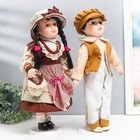 Кукла коллекционная парочка "Нина и Олег, терракотовые наряды" набор 2 шт 40 см - фото 6676896