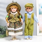 Кукла коллекционная парочка "Вика и Антон, розочки на зелёном" набор 2 шт 40 см - Фото 1