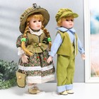 Кукла коллекционная парочка "Вика и Антон, розочки на зелёном" набор 2 шт 40 см - фото 3586835