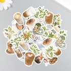 Наклейки для творчества "Ароматный кофе" набор 46 шт 4,4х4,4х1,1 см - фото 320549028