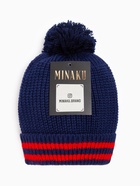 Шапка MINAKU с помпоном, размер 50-52, синяя - фото 59782305