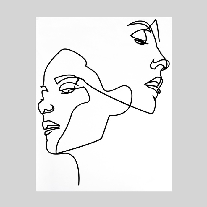 Наклейка интерьерная чёрная «Абстракция. Он и она», 34×43 см - Фото 1