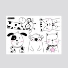 Наклейка на выключатель чёрная "Зверята" 30х20 см - фото 21731585