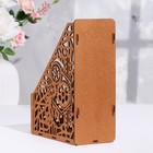 Подставка для бумаг "Птица" А5, дуб-золото, мдф, 9,5х18,5х24,5 см - фото 24678601