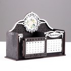 Календарь-карандашница "Вдохновение", черный-серебро, 17х7,5х12 см, МДФ - фото 8686913