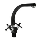 Смеситель для кухни ZEIN ZC2023, кран-букса латунь 1/2", двухвентильный, черный - Фото 4