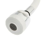 Смеситель для кухни ZEIN ZC2032, гибкий силиконовый излив, кран-букса латунь 1/2", белый/хром - Фото 6