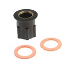 Смеситель для кухни ZEIN ZC2032, гибкий силиконовый излив, кран-букса латунь 1/2", белый/хром - Фото 8