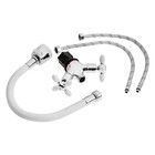 Смеситель для кухни ZEIN ZC2032, гибкий силиконовый излив, кран-букса латунь 1/2", белый/хром - Фото 9