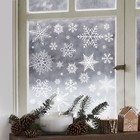 Виниловые наклейки на окна «Снежинки», многоразовые, 70 х 25 см, Новый год - Фото 2