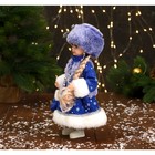 Снегурочка под ёлку «Зимнее волшебство. В меховом жилете», 32 см, синий - Фото 4