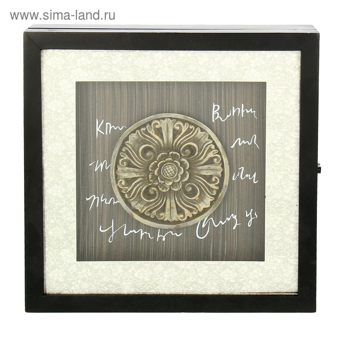 Ключница дерево "Вензель" 30х30х7 см - Фото 1