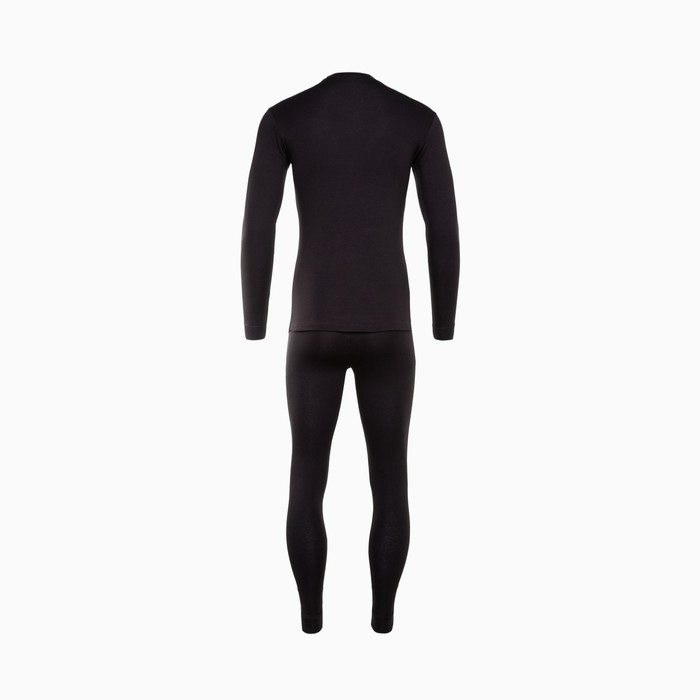 Термобельё мужское (джемпер, кальсоны), цвет чёрный, размер 46 - фото 1907510629