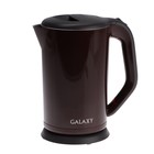 Чайник электрический Galaxy GL 0318, пластик, колба металл, 1.7 л, 2000 Вт, коричневый - фото 10314319