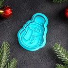 Форма для печенья «Снеговик», вырубка, штамп, цвет голубой - Фото 2