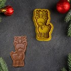 Форма для печенья «Рождественский олень», вырубка, штамп, цвет золотой - Фото 1