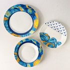 УЦЕНКА Набор тарелок фарфоровых Доляна «Звёздная ночь», 18 предметов: 6 тарелок d=20 см, 6 тарелок d=25 см, 6 тарелок суповых 340 мл - Фото 2