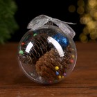 Елочная игрушка шар «Шишки, ягодки» - Фото 1