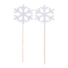 Топпер новогодний для торта «Снежинка», в наборе 2 шт. - Фото 3