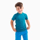 Футболка детская, цвет сине-зелёный, рост 134 см - фото 9926618