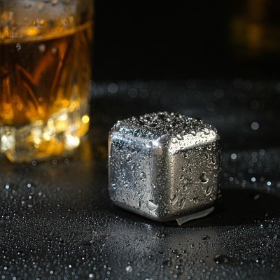 Камень для виски охлаждающий, 2.7×2.7 см, нержавеющая сталь