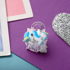 Крабики для волос «Маленькая радость», набор 4 шт., единорожек, 2 см, бело-голубой (комплект 6 шт)