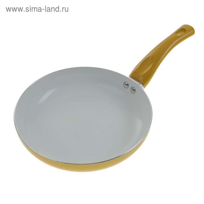 Сковорода с керамическим покрытием Доляна «Металлик», d=20 см, золотая - Фото 1