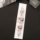 Аксессуар для волос "Альба" бабочки цветочки, 21,5х2,5 см, серебристо-белый - фото 7535078