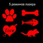 Лазерная указка для животных, 5 картинок, 100 мАч, дальность до 8 м, красный луч, USB - фото 6677851