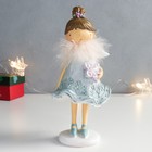 Сувенир полистоун "Девочка в голубом платье со снежинкой" 8,5х8х20 см - фото 3008777