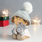 Фигурка полистоун «Мальчик в серой шапке со спящим оленёнком», 8.5×8.5×12.5 см 7669120