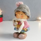 Сувенир полистоун "Девочка в серой шапочке со спящим оленёнком на руках" 8,5х9х16,5 см - фото 21733742