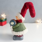 Сувенир полистоун "Гномик в красном колпаке с ёлочной игрушкой" 10,5х12,5х27,5 см - фото 21733762