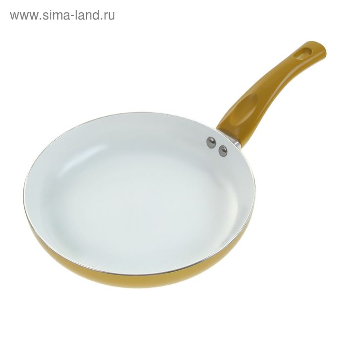Сковорода с керамическим покрытием Доляна «Металлик», d=24 см, золотая, толщина 1,8 мм - Фото 1