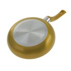 Сковорода с керамическим покрытием Доляна «Металлик», d=24 см, золотая, толщина 1,8 мм - Фото 3