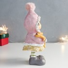 Сувенир полистоун "Девочка в розовой курточке с собачкой на руках" 9,5х8,5х19,5 см - фото 24719632